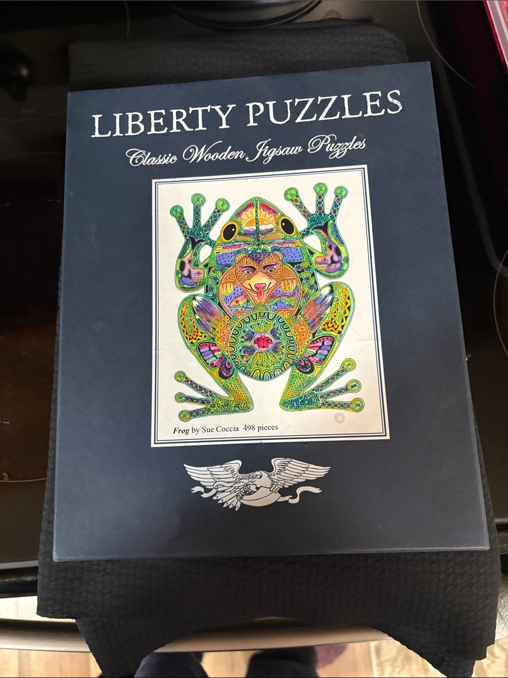 Classic Wooden Frog Jigsaw Puzzle - Frog Multicolor by Sue Coccia complete